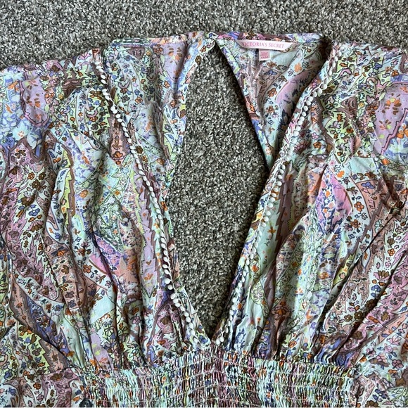 Victoria’s Secret Boho Paisley Pink/Green Swim Cover Up, Size Medium - Picture 4 of 11